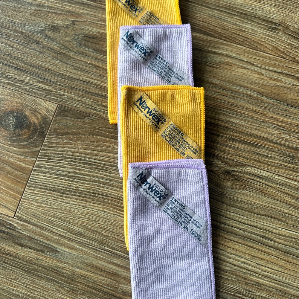 Norwex Yellow and Purple Cleaning Cloths
